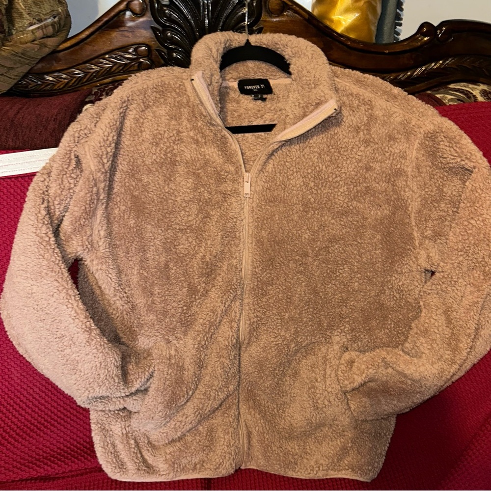 Forever 21 Men's Small Plush Teddy Bear Fleece Jacket